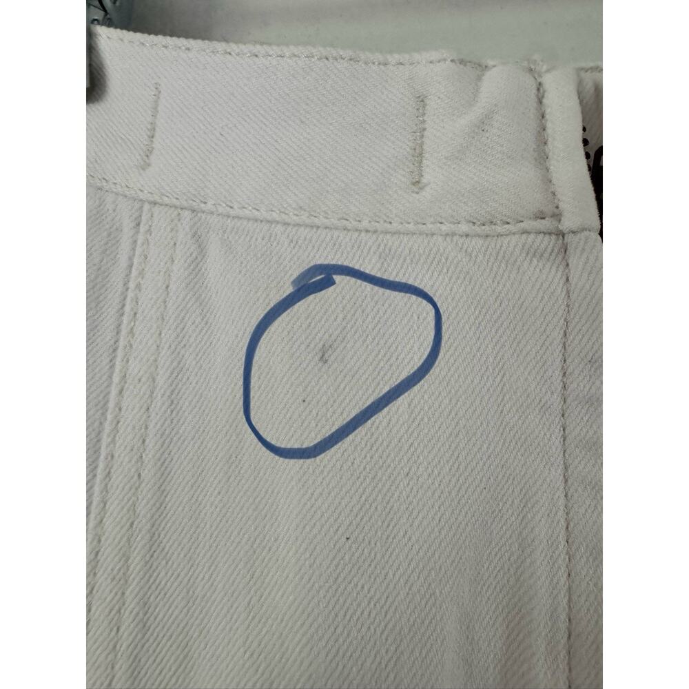 NWD Madewell Fluted Denim Midi Skirt Tile White Womens Size 23 - Picture 10 of 13